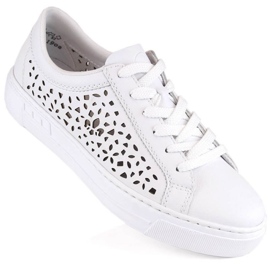 Zapatos cómodos de piel Rieker W RKR641 blanco 12