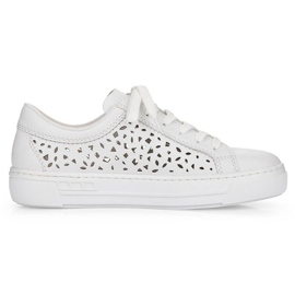 Zapatos cómodos de piel Rieker W RKR641 blanco 13