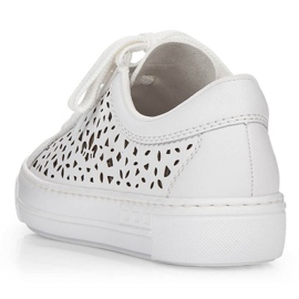 Zapatos cómodos de piel Rieker W RKR641 blanco 14