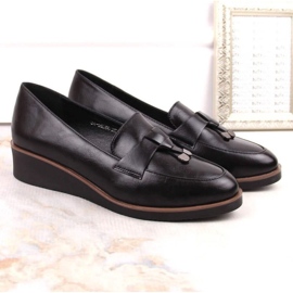 Vinceza W JAN263A Zapatos cuña negro 5