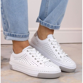 Zapatos Rieker W RKR642 piel calada blanca blanco 2