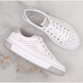 Zapatos Rieker W RKR642 piel calada blanca blanco 7