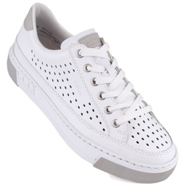 Zapatos Rieker W RKR642 piel calada blanca blanco 8