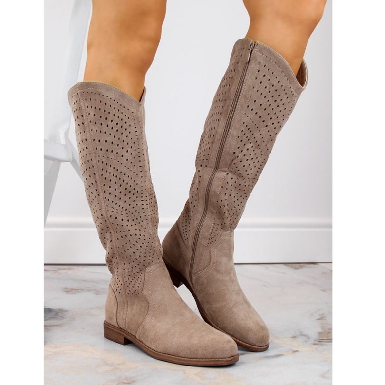 Botas S.Barski W OLI245 de ante beige 1