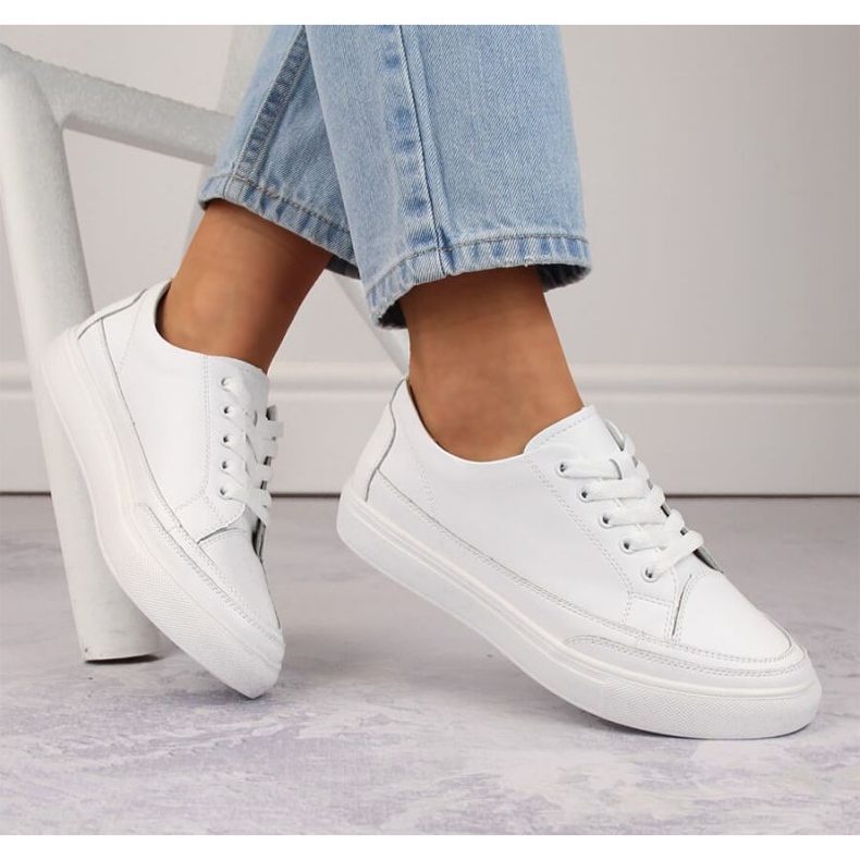 Zapatos Sergio Leone W SK430 de piel blanco 1