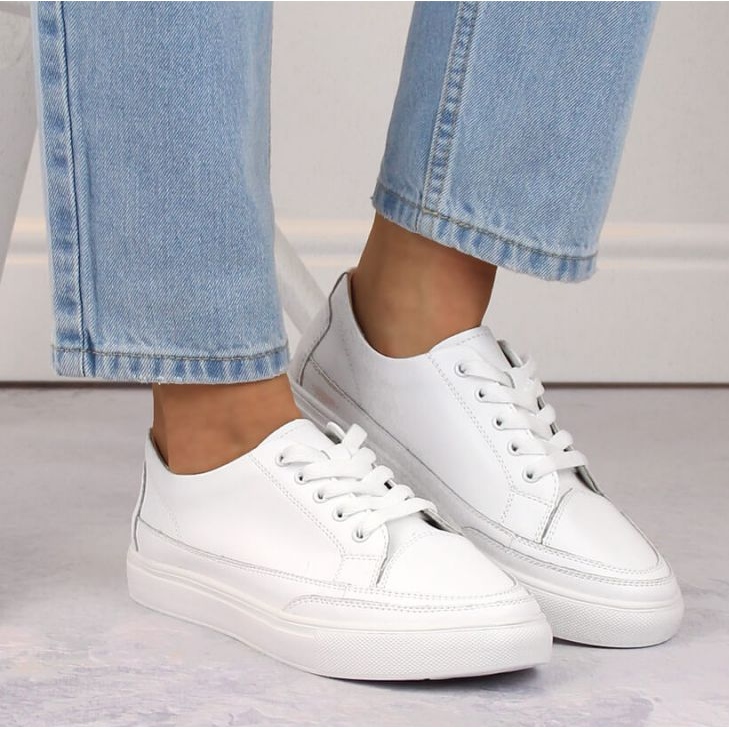 Zapatos Sergio Leone W SK430 de piel blanco 2