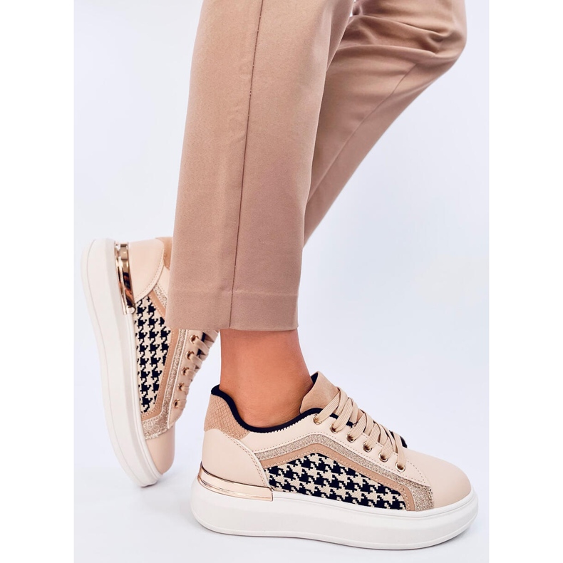 Volyne Deportivas de mujer pata de gallo Beige 1 Volyne Deportivas de mujer pata de gallo Beige 1