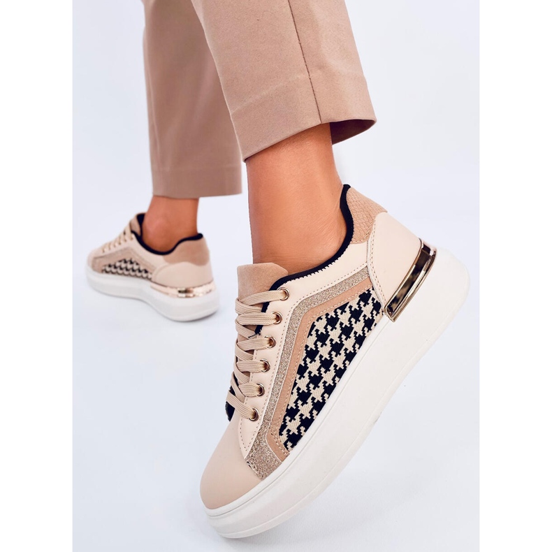 Volyne Deportivas de mujer pata de gallo Beige 2 Volyne Deportivas de mujer pata de gallo Beige 2