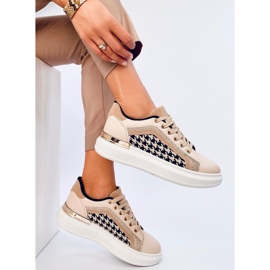 Volyne Deportivas de mujer pata de gallo Beige 4