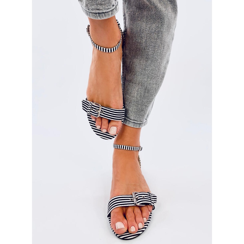 Sandalias Ditty Rayas Negras - 2ª calidad blanco 1