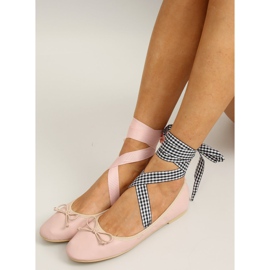 Bailarinas con cinta doble 1193 Rosa rosado 4