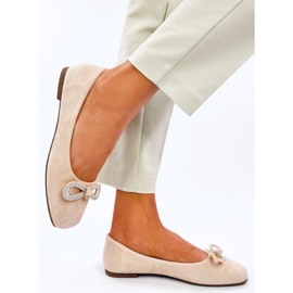 Serna Bailarinas ante beige con lazo 3