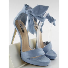 Sandalias de tacón alto, atadas 1203 azul. 4