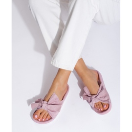 SHELOVET Zapatillas de moda con lazo. rosado 3