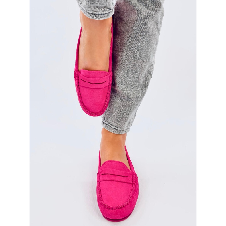 Mocasines mujer Anaya ante fucsia rosa 1