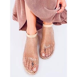 Sandalias Peyton Gold de malla con strass beige 4