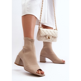 Zazoo 2876 Botas De Tacón Alto Con Puntera Abierta Para Mujer, Beige 2 Zazoo 2876 Botas De Tacón Alto Con Puntera Abierta Para Mujer, Beige 2