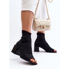 Zazoo 2876 Botas De Tacón Alto Con Puntera Abierta Para Mujer, Negro 2 Zazoo 2876 Botas De Tacón Alto Con Puntera Abierta Para Mujer, Negro 2