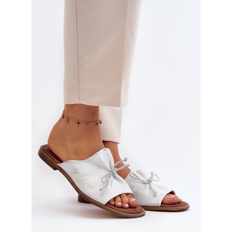 Zazoo 2659 Pantuflas Mujer Piel Plata 1