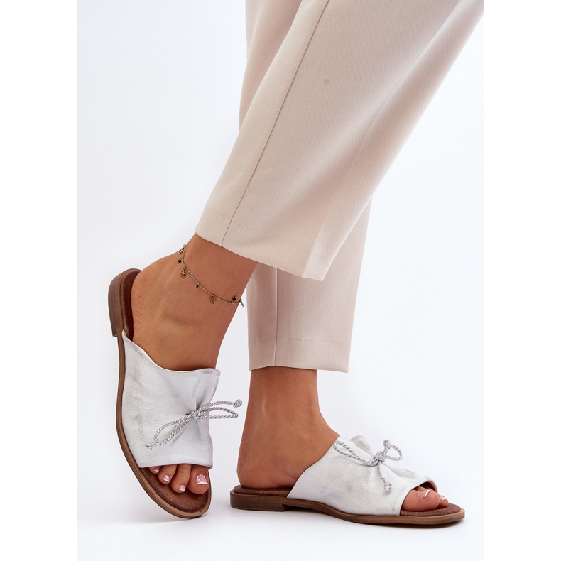 Zazoo 2659 Pantuflas Mujer Piel Plata 2