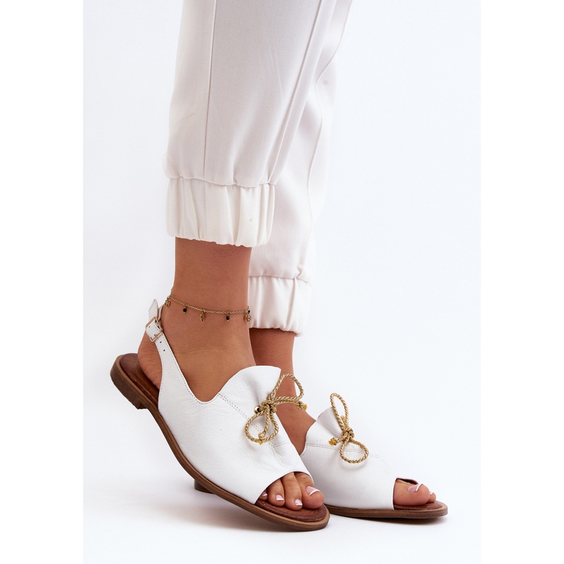 Zazoo 2898 Sandalias Planas Piel Blanco 2