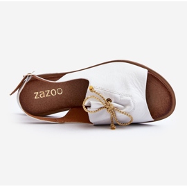 Zazoo 2898 Sandalias Planas Piel Blanco 6