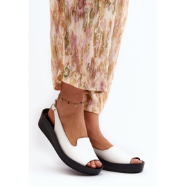 Zazoo 2893 Sandalias Mujer Piel Suela Gruesa, Blanco 3