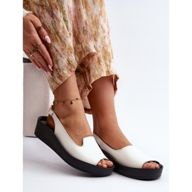 Zazoo 2893 Sandalias Mujer Piel Suela Gruesa, Blanco 9