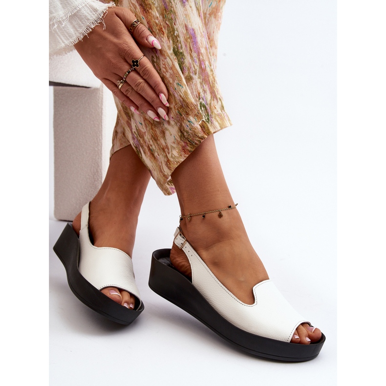 Zazoo 2893 Sandalias Mujer Piel Suela Gruesa, Blanco 1