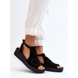 Zazoo 2914 Sandalias Mujer Ante Negro 4