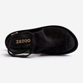 Zazoo 2914 Sandalias Mujer Ante Negro 8