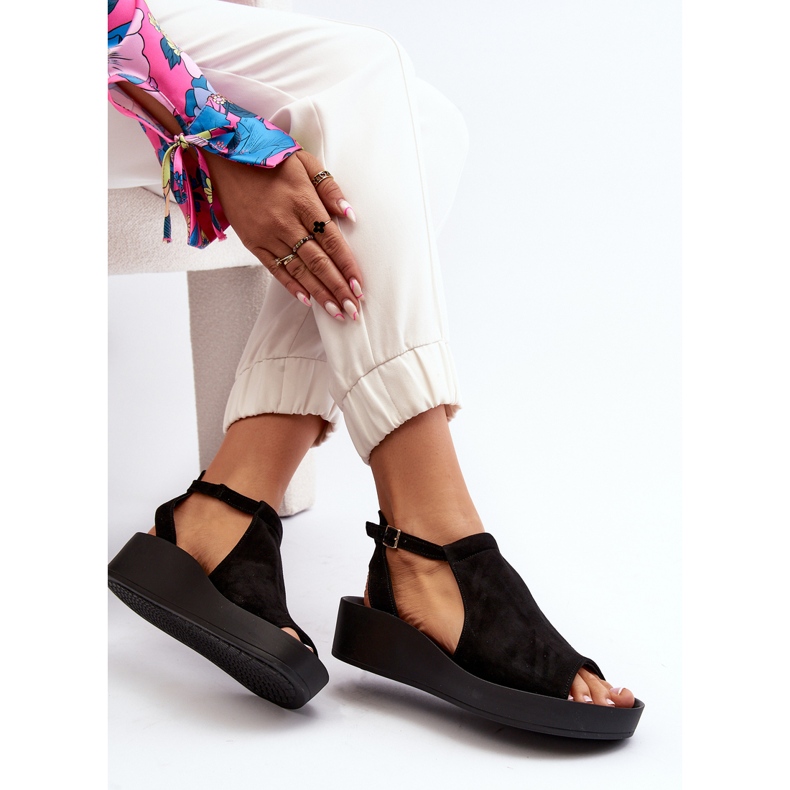 Zazoo 2914 Sandalias Mujer Ante Negro 1