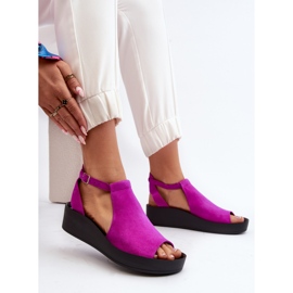 Zazoo 2914 Sandalias Mujer Ante Fucsia rosa 2
