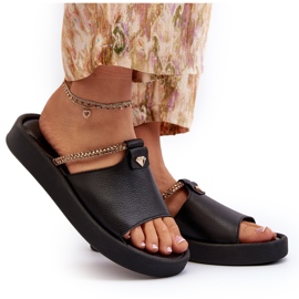 Zazoo 2896 Chanclas de Piel Mujer, Negro 8