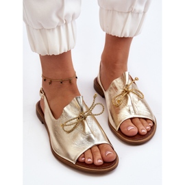 Zazoo 2898 Sandalias Planas Piel Dorado G1/2 10