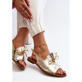 Zazoo 2898 Sandalias Planas Piel Dorado G1/2 1