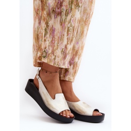Zazoo 2893 Sandalias de Mujer de Piel con Suela Gruesa, Oro Cepillado dorado 2