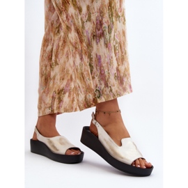Zazoo 2893 Sandalias de Mujer de Piel con Suela Gruesa, Oro Cepillado dorado 5