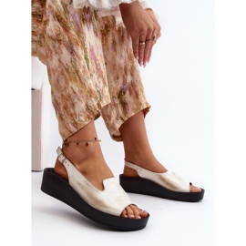 Zazoo 2893 Sandalias de Mujer de Piel con Suela Gruesa, Oro Cepillado dorado 8