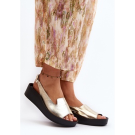 Zazoo 2893 Sandalias Mujer Piel Suela Gruesa, Dorado 3