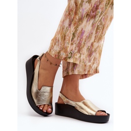 Zazoo 2893 Sandalias Mujer Piel Suela Gruesa, Dorado 4