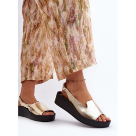 Zazoo 2893 Sandalias Mujer Piel Suela Gruesa, Dorado 5