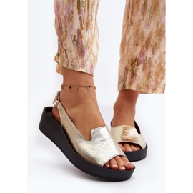 Zazoo 2893 Sandalias Mujer Piel Suela Gruesa, Dorado 8