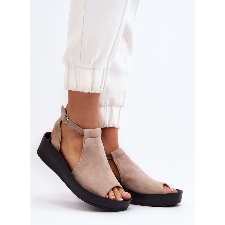 Zazoo 2914 Sandalias Mujer Ante Beige 2