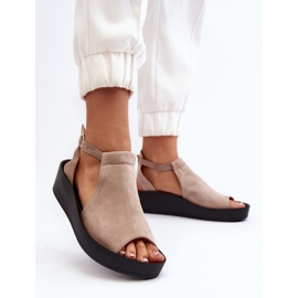 Zazoo 2914 Sandalias Mujer Ante Beige 4