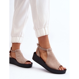 Zazoo 2914 Sandalias Mujer Ante Beige 5