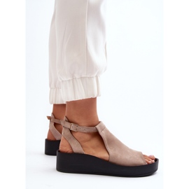 Zazoo 2914 Sandalias Mujer Ante Beige 6