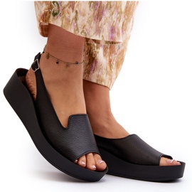 Zazoo 2893 Sandalias Mujer Piel Suela Gruesa, Negro 9