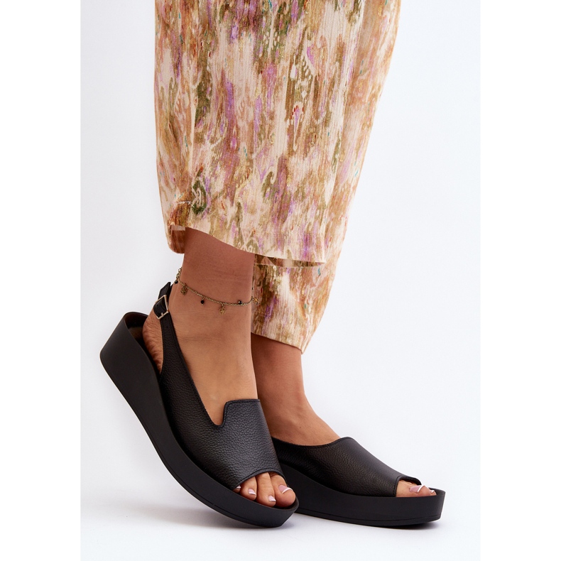 Zazoo 2893 Sandalias Mujer Piel Suela Gruesa, Negro 2