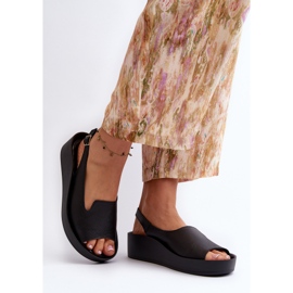 Zazoo 2893 Sandalias Mujer Piel Suela Gruesa, Negro 3